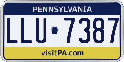 PA license plate LLU7387