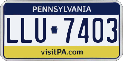 PA license plate LLU7403