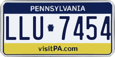 PA license plate LLU7454