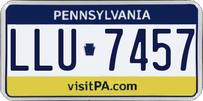 PA license plate LLU7457