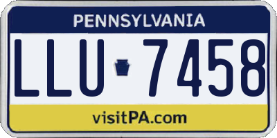 PA license plate LLU7458