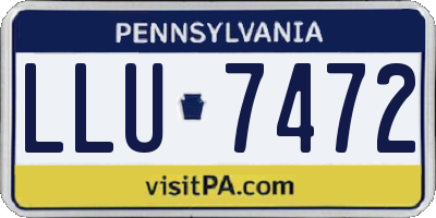 PA license plate LLU7472