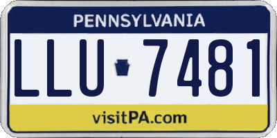 PA license plate LLU7481