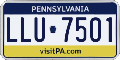 PA license plate LLU7501