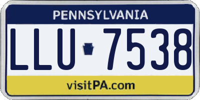 PA license plate LLU7538