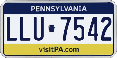 PA license plate LLU7542
