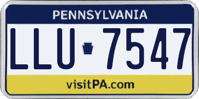 PA license plate LLU7547