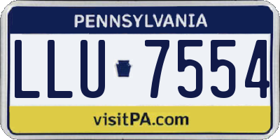 PA license plate LLU7554