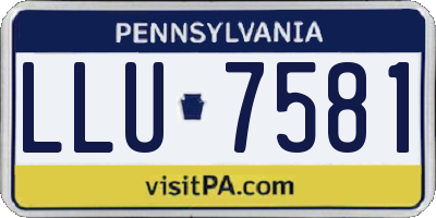 PA license plate LLU7581