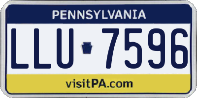PA license plate LLU7596