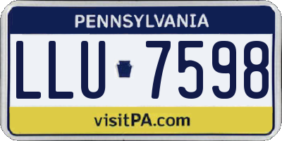 PA license plate LLU7598