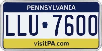 PA license plate LLU7600