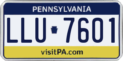 PA license plate LLU7601