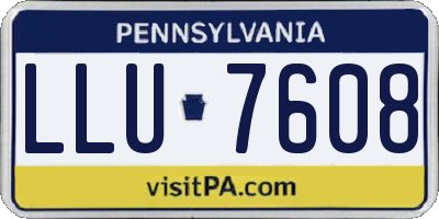 PA license plate LLU7608