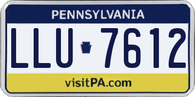 PA license plate LLU7612