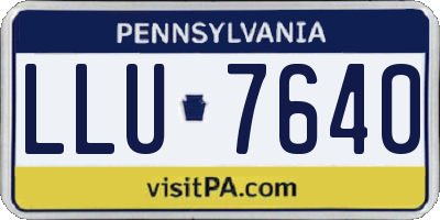 PA license plate LLU7640