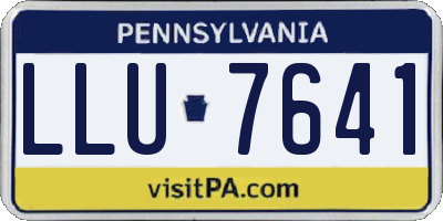 PA license plate LLU7641