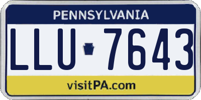 PA license plate LLU7643