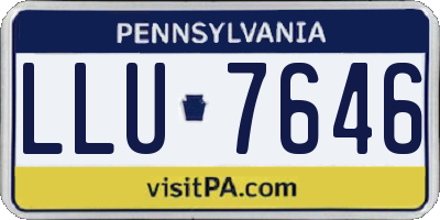 PA license plate LLU7646