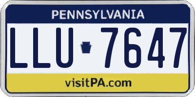 PA license plate LLU7647