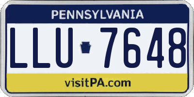 PA license plate LLU7648