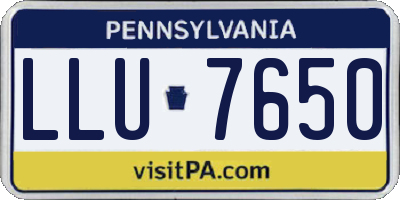 PA license plate LLU7650