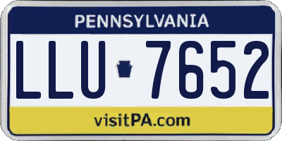 PA license plate LLU7652