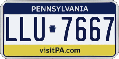 PA license plate LLU7667