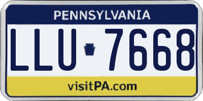 PA license plate LLU7668