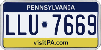 PA license plate LLU7669