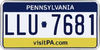 PA license plate LLU7681