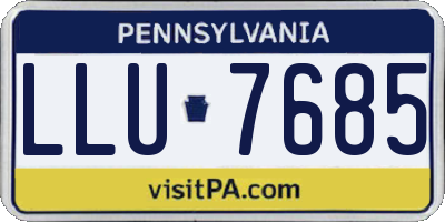 PA license plate LLU7685