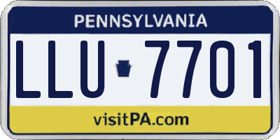 PA license plate LLU7701