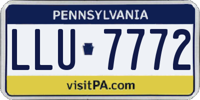 PA license plate LLU7772