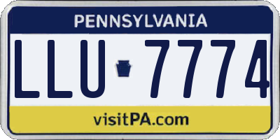 PA license plate LLU7774