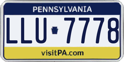 PA license plate LLU7778