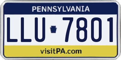 PA license plate LLU7801