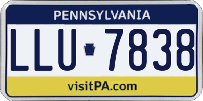 PA license plate LLU7838