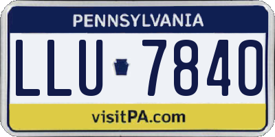 PA license plate LLU7840