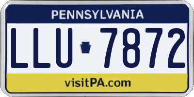 PA license plate LLU7872