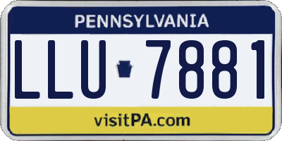 PA license plate LLU7881