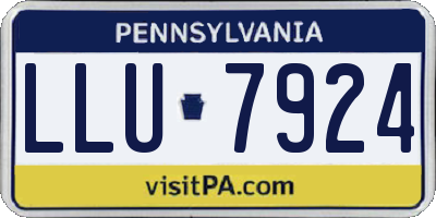 PA license plate LLU7924
