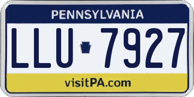PA license plate LLU7927