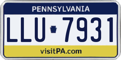 PA license plate LLU7931