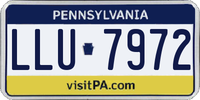 PA license plate LLU7972
