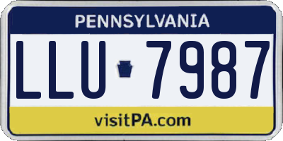 PA license plate LLU7987