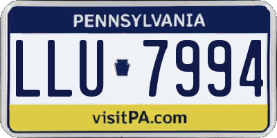 PA license plate LLU7994