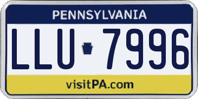 PA license plate LLU7996