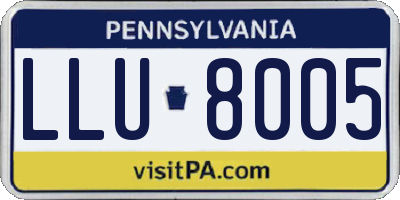 PA license plate LLU8005