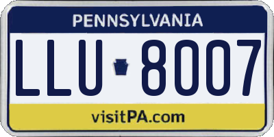 PA license plate LLU8007